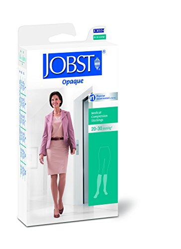 Image of JOBST 115620 Opaque Compression Stocking, Knee High, 20-30mmHg, Open Toe, Small Petite, Natural