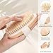 2 Pack Dry Brushing Body Brush, Natural Bristle Exfoliating Brush with Massage Nodes, for Lymphatic Drainage and Improving Skin Health and Reduces Acne