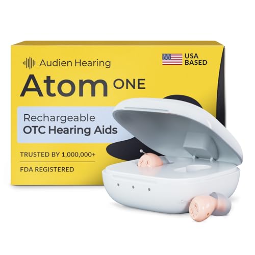 Audien Atom One OTC Hearing Aids - Wireless, Rechargeable, and