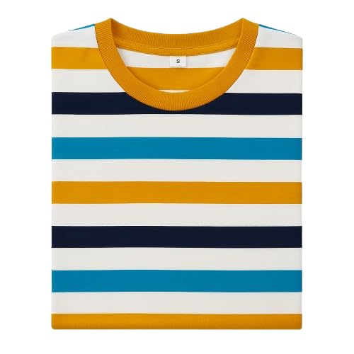 Image of Children's Striped Cotton T-Shirt, Classic Design, Multiple Colors, Age 1-7
