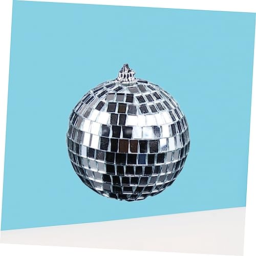 IMIKEYA - Bola espejada plateada para discoteca, 2 unidades, decoración para fiestas, bodas, festivales, eventos de música bailable y adornos para árbol de Navidad miniatura 5