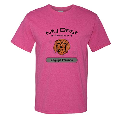 Custom Funny Graphic T Shirts for Men My Best Friend is Segugio Italiano Dog Cotton Top Hot Pink Design Only Medium