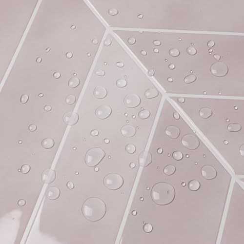 Image of Stick Tiles Peel and Stick Backsplash of 11.4 inch X 9 inch - 3D Adhesive Peel and Stick Wall Tile for Kitchen, Bathroom, Living Room, etc. (10, Dusty Pink)