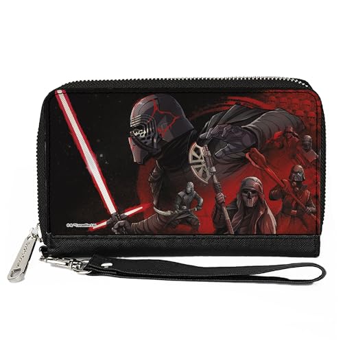 Buckle-Down Women's PU Zip Around Wallet Rectangle-Star Wars Kylo Ren, 7.5