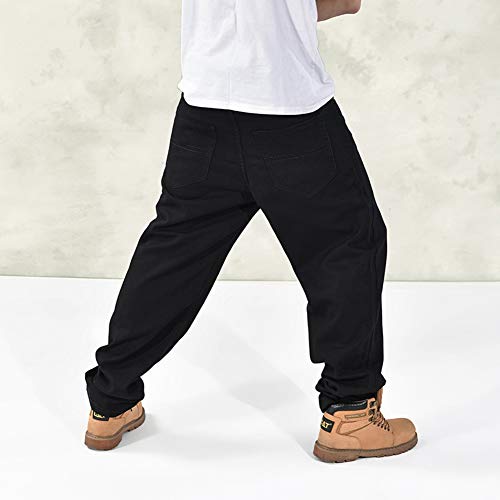 Ruiatoo Men's Classic Plain Hip Hop Dance Skateboard Hip Hop Casual Cotton Black Long Jogging2