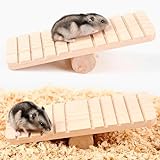 yeeplo Balancín de madera natural para hámsters y animales pequeños, juguete de equilibrio con función de compra para jaulas, ideal para hámsters, ratones, chinchillas y ratas