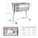 VaVaSoo Electric Bassinet for Baby, Auto Rocking Bedside Bassinet, Electric Bedside Sleeper for Babies Newborn with Wheels, Automatic Rocking Crib 5 Heights Adjustable, Light Grey