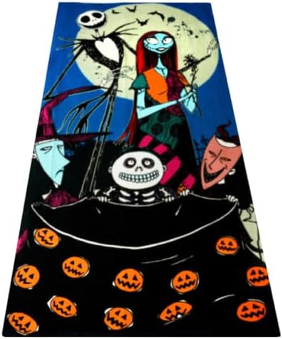 Miniatura 2 de Disney Toalla de Nightmare Before Christmas  Jack and Sally Towel mide aproximadamente 54 x 27 pulgadas  perfecta para baño, piscina, playa