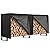 Danrelax 8FT Firewood Rack Outdoor with Cover 600D, Firewood Storage Rack Holder for Fireplace Fire Pits Wood Pile Wood Stacking Rack Indoor/Outdoor Wood Stand Holder