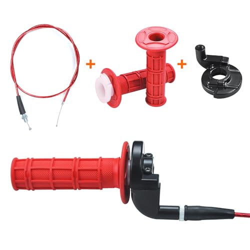 Holato Folding Clutch Brake Lever Cable Throttle Handle Grips Cable Kit For 50Cc 70Cc 110Cc 125Cc 150Cc Apollo Rfz125 Dbx15 X18 X19 Tao Tao Db17 Db27 Coolster M125 Ssr Pit Dirt Bike Motorcycle Red thumb #4