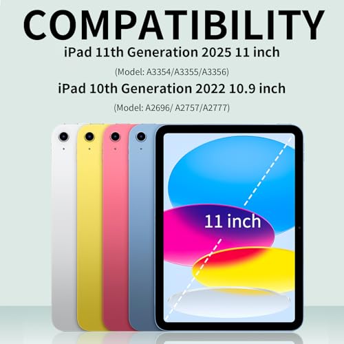 Image of KenKe Case for iPad 11-Inch A16 11th Generation & iPad 10.9-Inch 10th Generation (2025 /2022), Convenient Magnetic Attachment Lightweight Cover with Two-Way Trifold Stand, Auto Sleep /Wake, Cream White
