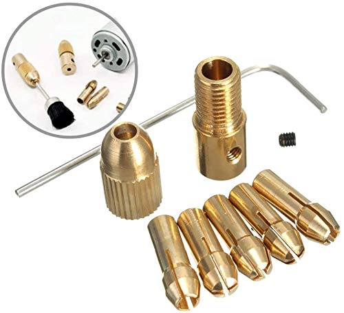 Mesee 0.5-3Mm Brass Drill Chucks, Micro Electric Drill Bit Chuck Collet Mini Twist Drill Chuck Set With Allen Wrench For Rotary Tools Fits 2Mm Shaft thumb #5
