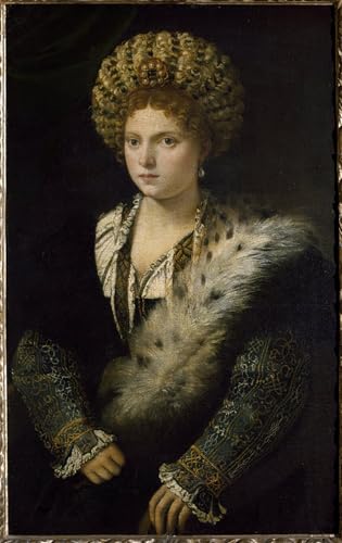 Toile peinture murale Isabella D'este Tiziano Vecelli : affiche impression d'art pour salon