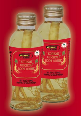 NATIONWIDE VITAMINS Korean Ginseng Root Drink/Product of South Korea / 4FL IZ (120ML) 2 Bottles