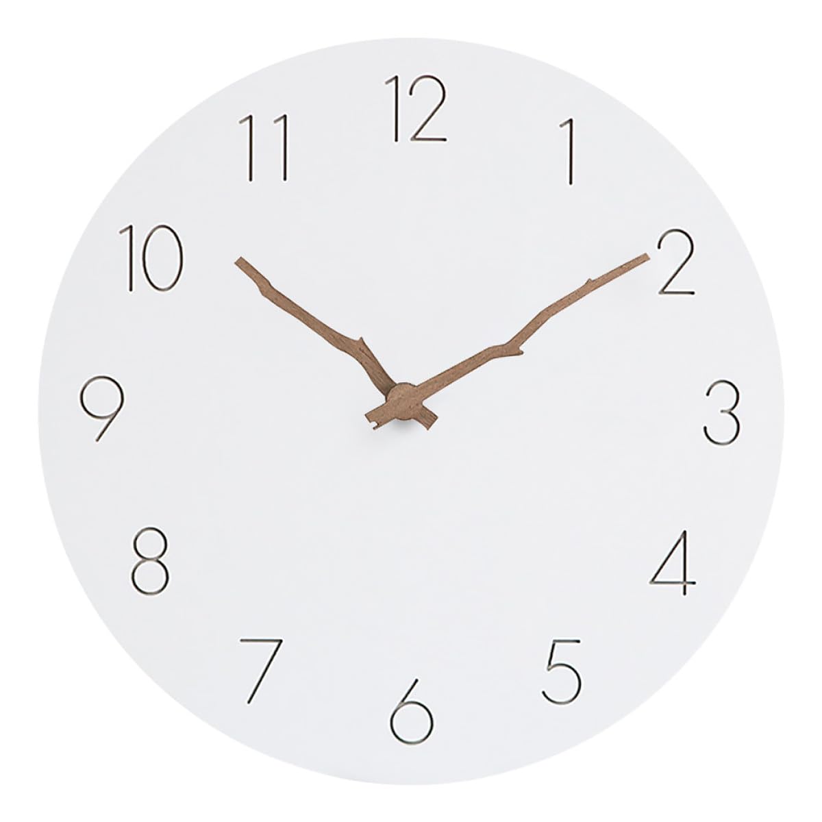 Horloge murale blanche en MDF au design simple et élégant ABOOFAN