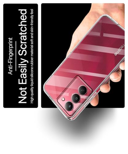 Image of WOW IMAGINE Transparent Back Cover Case for Realme 14x 5G | Realme Narzo 80x | Realme P3x | Raised Bumps for Full Device & Camera Protection Shockproof TPU Silicone Mobile Case - Transparent