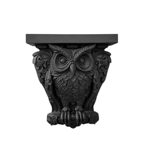 Gallery of Drip Owl Wall Shelf Gothic Decor – Floating Mini Shelf, Victorian Antique Owl Corbel, Small Wall Mounted Shelf for Bathroom, Bedroom, Living Room Wall Decor 2x8x8 (Black 2" x 8" x 8")