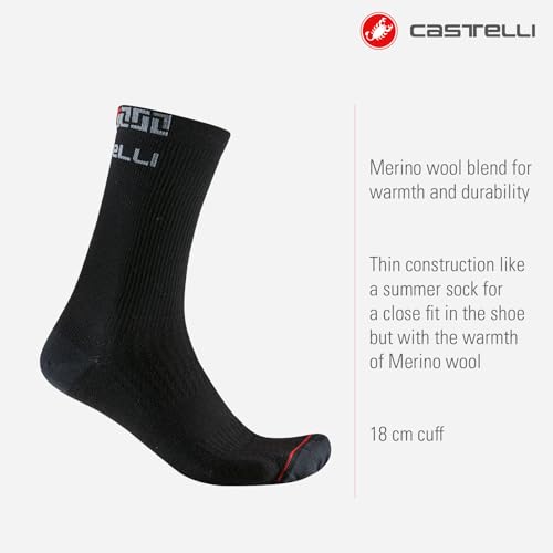 CASTELLI Men’s Bandito Merino 18 Sock, Lightweight, Warm Road Cycling Accessory with Moisture Control for Cold Rides2