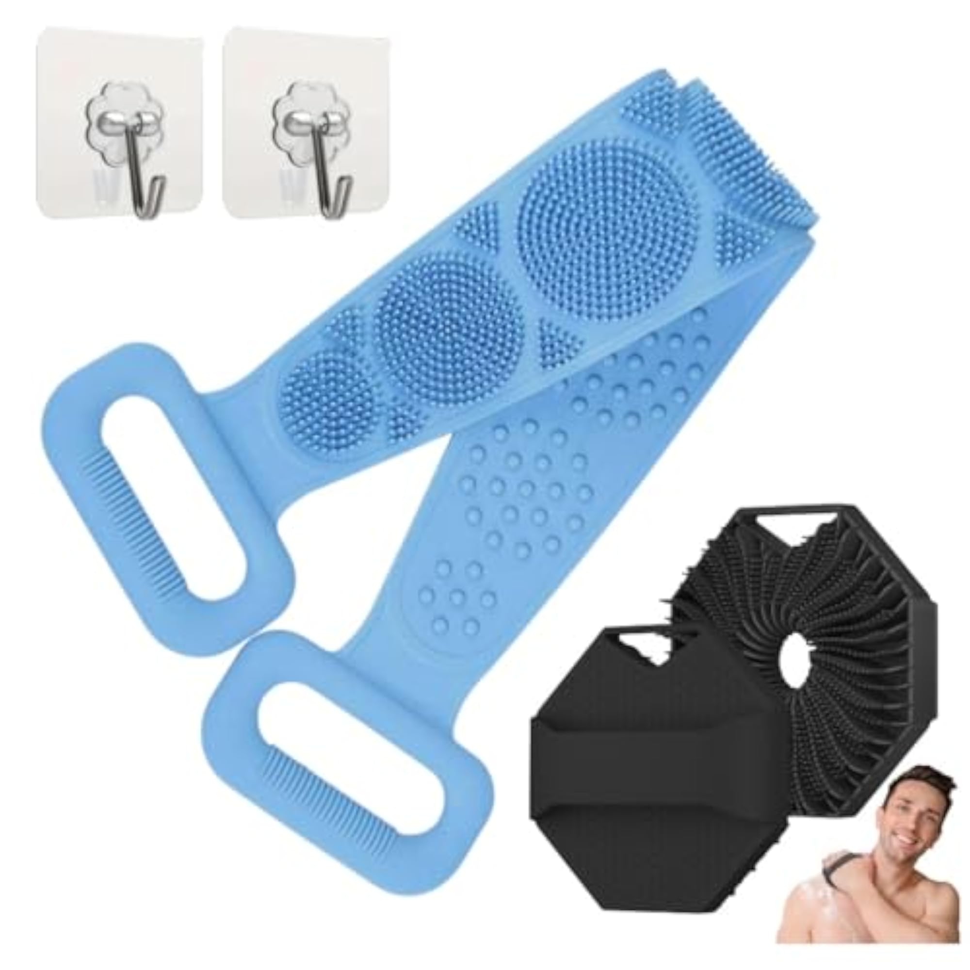 Silicone Back Scrubber Belt for Bathing and Cleaning