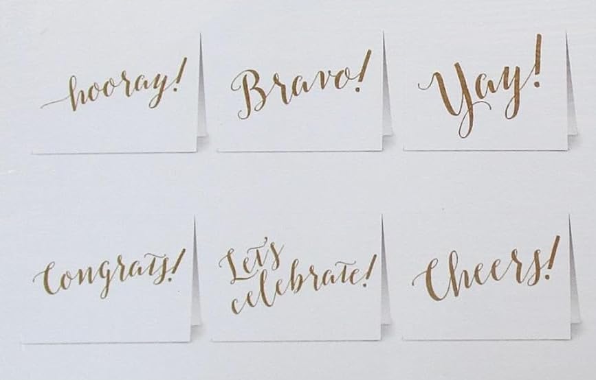 Image of Show-Offs 36 Congratulations Cards - Perfect for Graduation Greeting Cards - 6 Gold Congrats Words with Envelopes