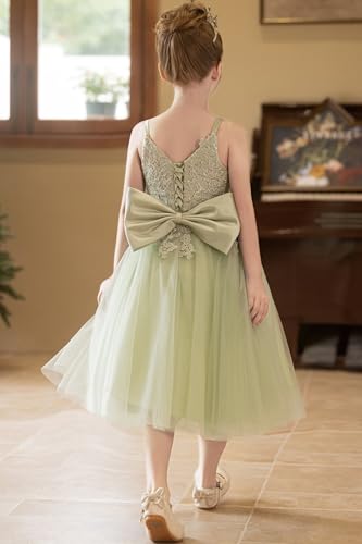 Lace Flower Girl Dresses for Wedding Puffy Tulle First Communion Dress for Girls Party Pageant Gown with Bow3