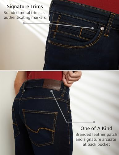 Image of Symbol Premium Men's Slim Fit Stretchable Jeans | Casual Denim | Cotton Stretch | Fashion Shades of Black & Blue (Available in Plus Sizes)