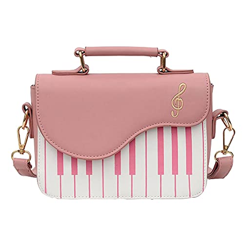 Bolso cruzado con forma de camisa para mujer, estilo punk, bolso de noche, con solapa y cuello, Piano Rosa, Talla única