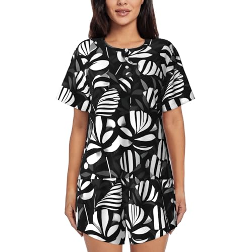 EdWal Imprimé fleurs rayées blanches et noires | Vêtement femme chic