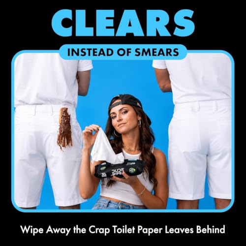 Image of DUDE Wipes, 48 Count, 2 Pack | Flushable | Unscented | Extra-Large | Vitamin-E & Aloe