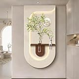 Elegante design 3D verde: Questa decorazione da parete presenta uno straordinario effetto 3D, combinando un vaso accattivante e dalla forma unica con piante finte realistiche. Il suo design unico crea un'atmosfera fresca e rilassante per il tuo soggiorno o qualsiasi altro spazio