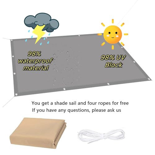 Voile d'ombrage rectangulaire 2.5x3m jaune sable imperméable pour terrasse