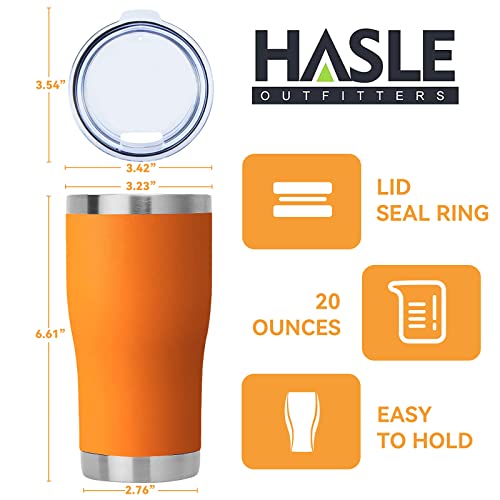 Image of HASLE OUTFITTERS 20 oz Tumbler Bulk, Stainless Steel Tumblers with Lid, Vacuum Insulated Tumbler, Double Wall Powder Coated Cup, coffee mugs, Orange, 1 Pack