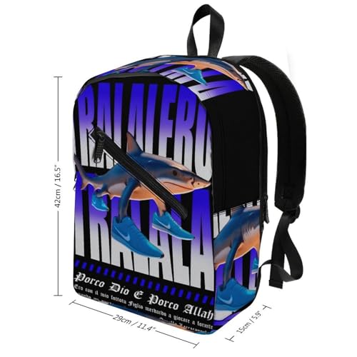 Tralalero-Tralala Merch Backpack Travel Bag for Men & Women Lightweight College Back Pack Black One Size2