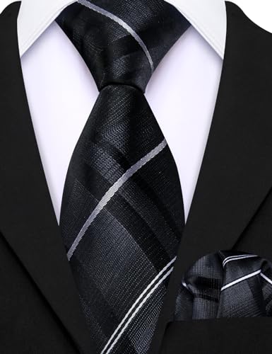 Image of Barry.Wang Boys Ties School Pre-Tied Kids Necktie Handkerchief Clip Set Uniforms Child Ties for 8-14 Years Wedding Party