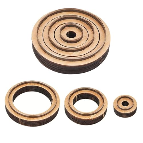 XILEWHZF 3-Piece Round Leather Cutting Die Set Precision Cutting for Leather and Neoprene Coasters with Wooden Die-Cutting Blades.