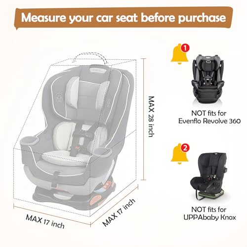 Image of YOREPEK Padded Gate Check Car Seat Travel Bag | Foldable Carseat Cover for Airplane Travel, Car Seat Carrier for Airport, Baby Carseat Backpack for Air Travel(Grey)