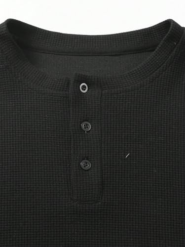Image of The Modern Soul Men's Waffle Knit Henley Half Sleeve Tshirt for Men