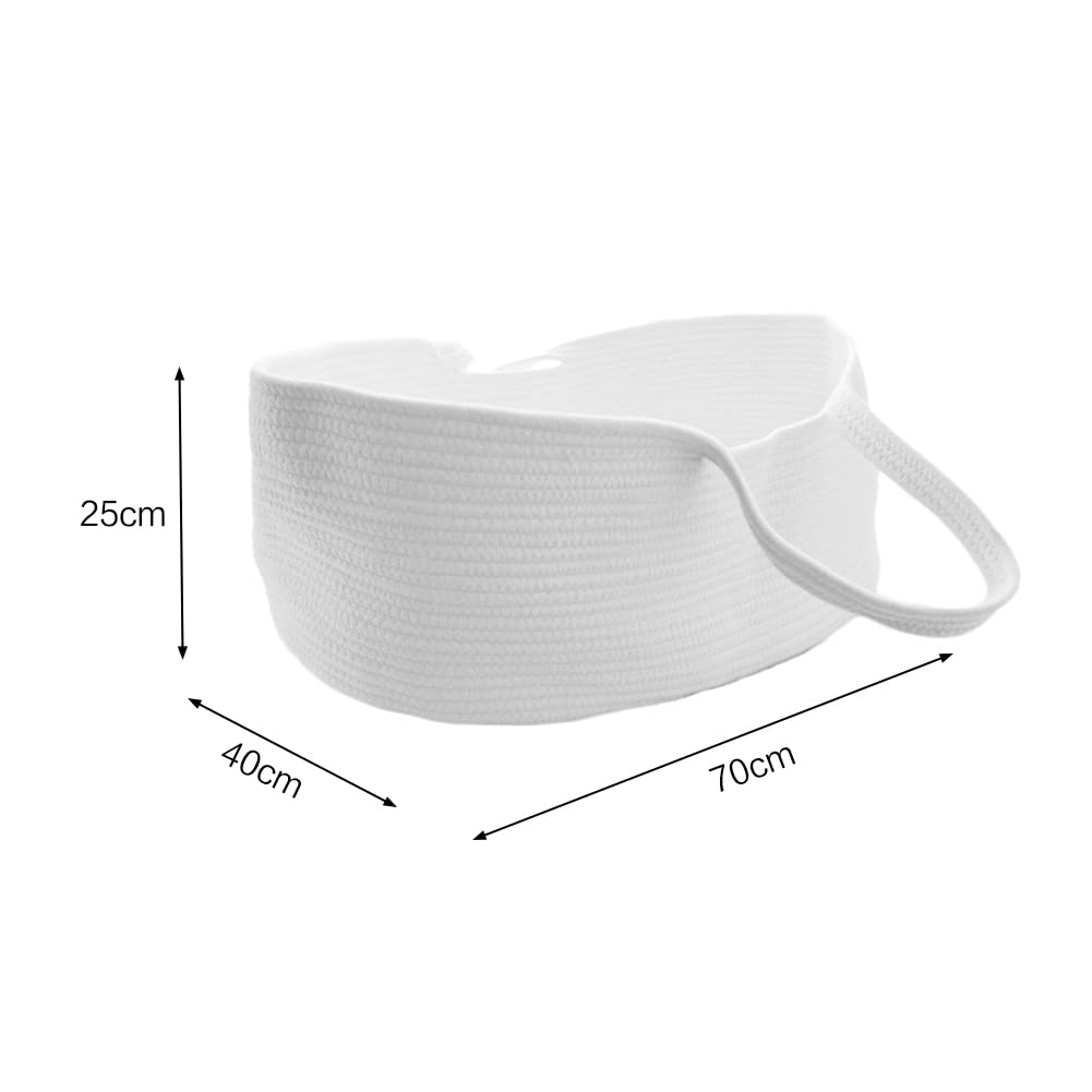 Cestino Portatile In Corda Di Cotone Per Neonati – Nido, Culla E Fasciatoio Multiuso, 70x40x25 Cm