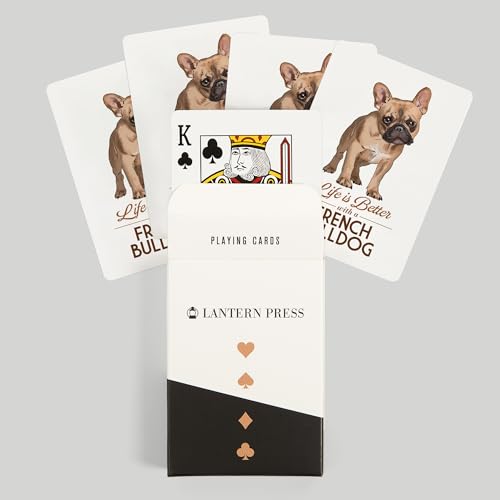 Baraja de Poker French Bulldog, 52 cartas, diseño tan miniatura 6