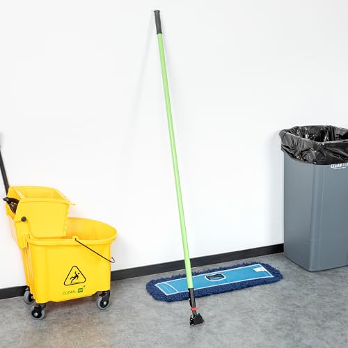 Image of Restaurantware-Handle ONLY: Clean Tek Professional 63.98 Inch Dry Mop Handle, 1 Durable Mop Stick - Head and Frame Sold Separately, Ergonomic Grip, Green Fiberglass, for Home Use