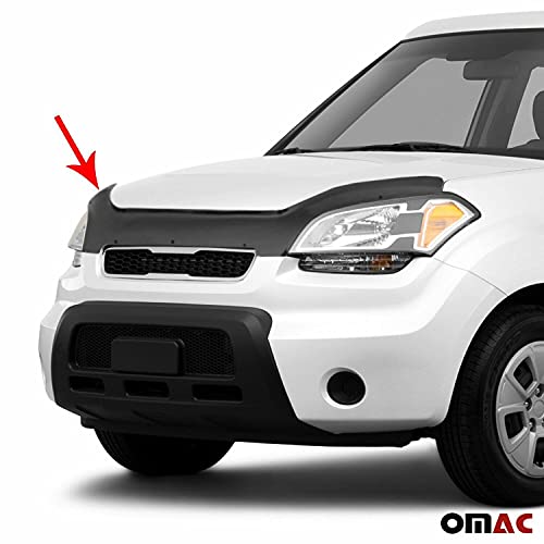 Omac Front Bug Deflector For Kia Soul 2009 To 2013, Hood Protector, All Weather, Black #TOP1