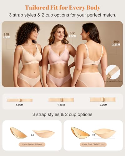 Image of As Fairy 2026 Bras for Women No Underwire Deep V Mesh Wireless Bra Jelly Supportive Seamless Soft Lift T-Shirt Bra