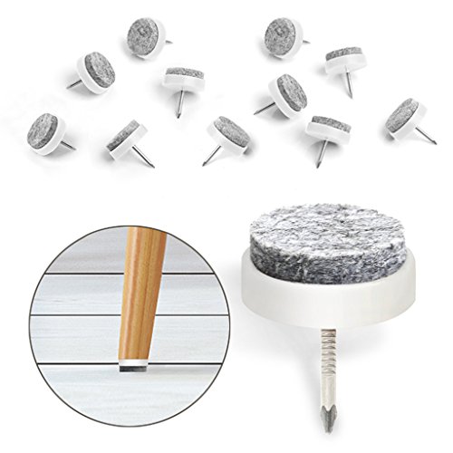 40pcs Furniture Felt Pad Round Heavy Duty Nail-on Slider Glide Pad Floor Protector