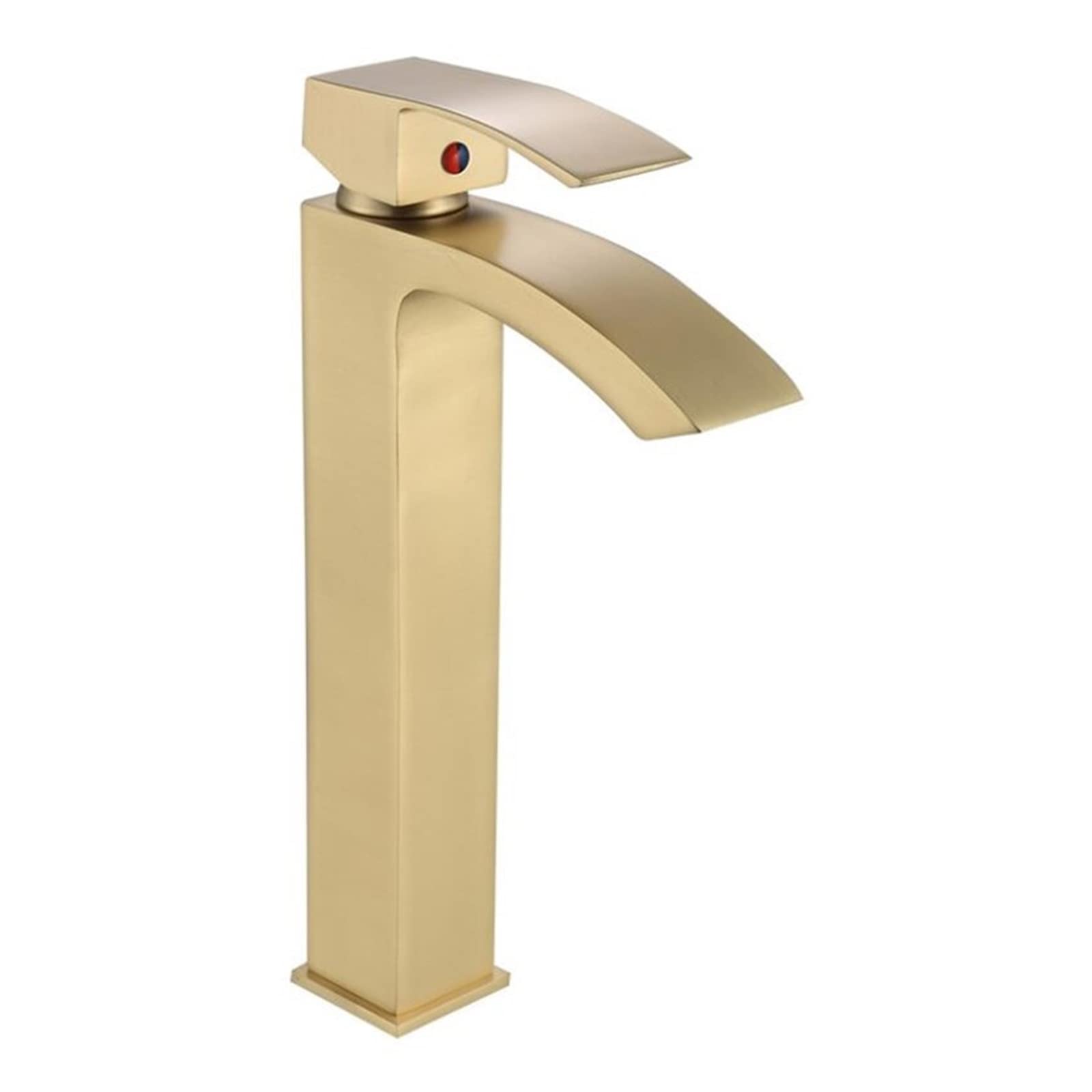 Robinet mitigeur lavabo salle de bains en laiton carré brossé or évier eau chaude