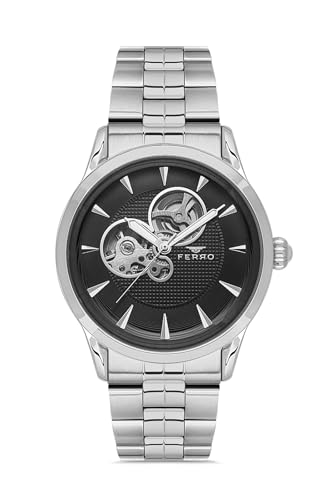 Image of Ferro Sangiovese Quartz Black Round Dial Men's Watch - F31457A-A2