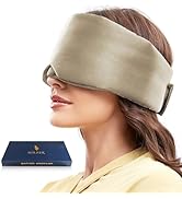 SOLZEK Real Silk Sleep Mask, 100% Blackout Eye Mask, Adjustable Sleeping Mask for Side Sleeper, C...