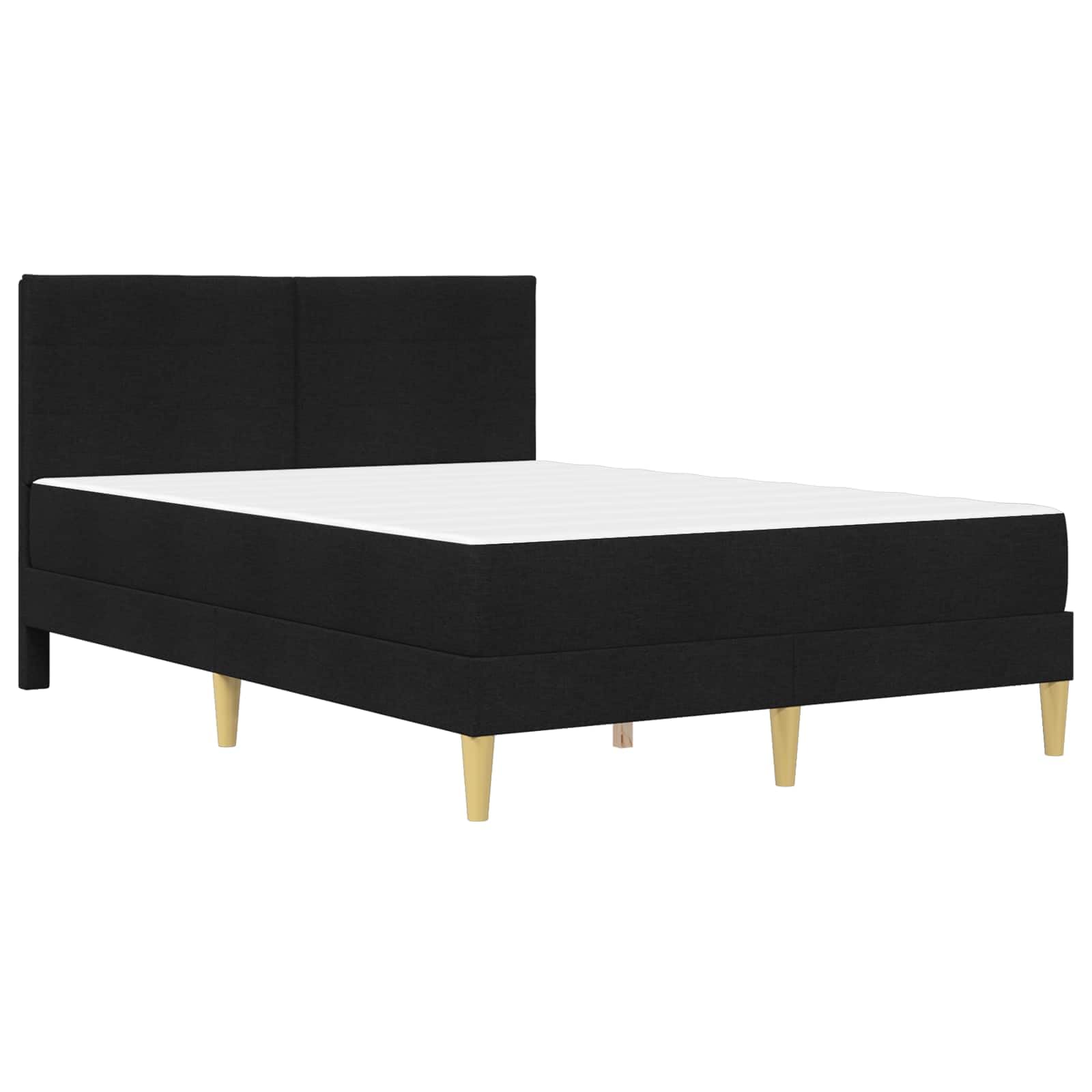 Bettrahmen Schwarz Polyester 160 x 200 cm mit Kaltschaum Matratze und Lattenrost, stabiles Doppelbett für Schlafzimmer, atmungsaktiv, punktelastisch, mit Komfort und Rückenstütze
