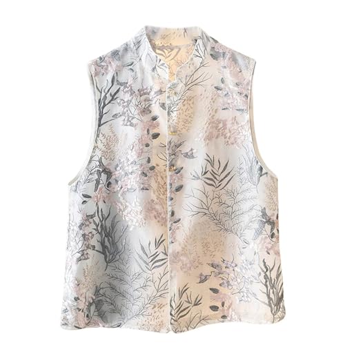 Camiseta estilo chino mujer con cuello alto y bordado exclusivo