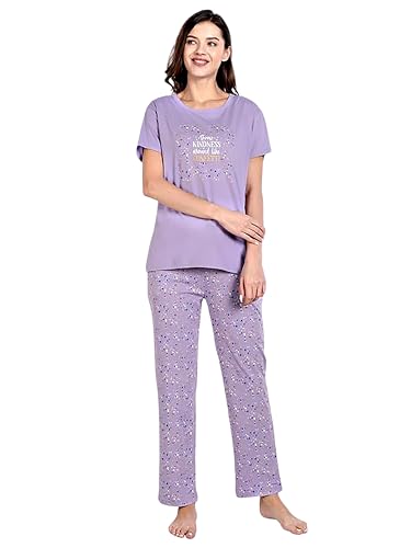 Image of Bedtime story Cotton Night Suit for Women Girls | Women's Cotton Printed Pant & Top Night Suit Set Pyjama Set Sleepwear Nightwear Nightdress Loungewear