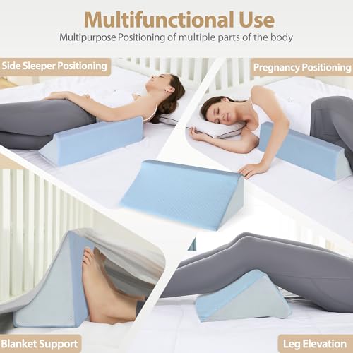 Almohada cuña de espuma post cirugía para alivio de tobillo y piernas 5